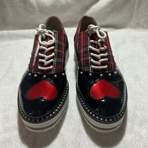 Betsy Johnson Plaid & Heart Oxford
